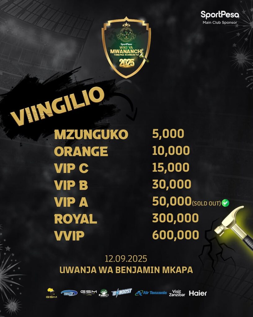 Viingilio Yanga Day 2025 – Mwananchi Day 2 Viingilio Mwananchi Day 2025 – Yanga Day