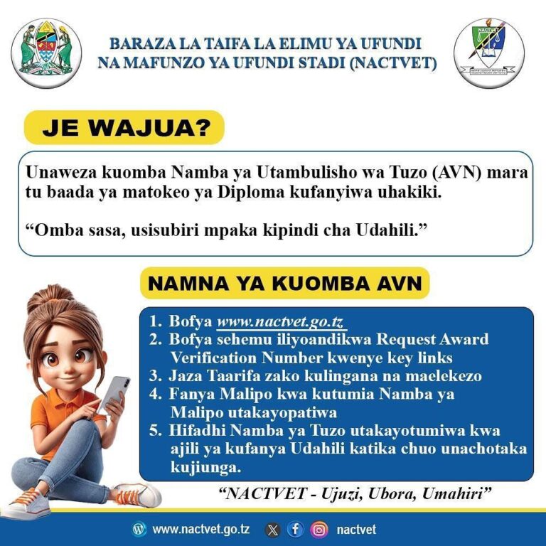 Jinsi ya Kuomba AVN NACTVET 2 Hatua za Kuomba AVN