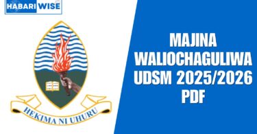 Majina Waliochaguliwa UDSM 2025/2026