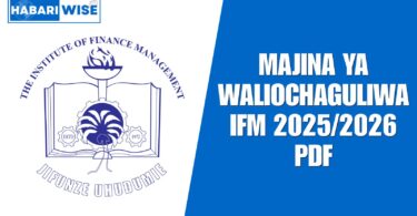 Majina ya Waliochaguliwa IFM 2025/2026 PDF