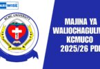 Majina ya Waliochaguliwa KCMUCo 2025/26 PDF