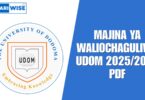 Majina ya Waliochaguliwa UDOM 2025/2026 PDF