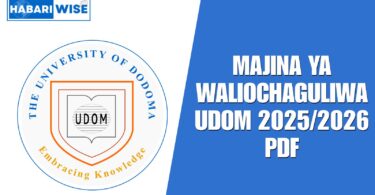 Majina ya Waliochaguliwa UDOM 2025/2026 PDF