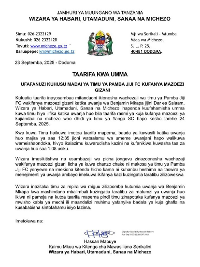 Serikali Yatoa Sababu ya Pamba Jiji Kufanya Mazoezi Gizani Mkapa