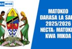 Matokeo Darasa la Saba 2025/2026 NECTA: Angalia Matokeo Kwa Mikoa